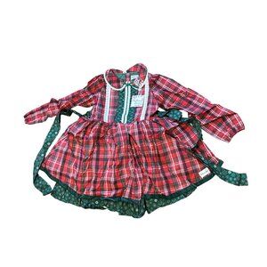 Makena Lane | Dresses | Nwt Makena Lane Girls Plaid Holiday Dress Size Red  Green Lace Trim